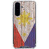 Philippines Flag Dark Wood Galaxy A36 5G Clear Case